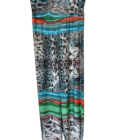 Boho Casual Pull On and Stretchy Wide Leg Summer pants Women size M-L tall - Picture 1 of 3